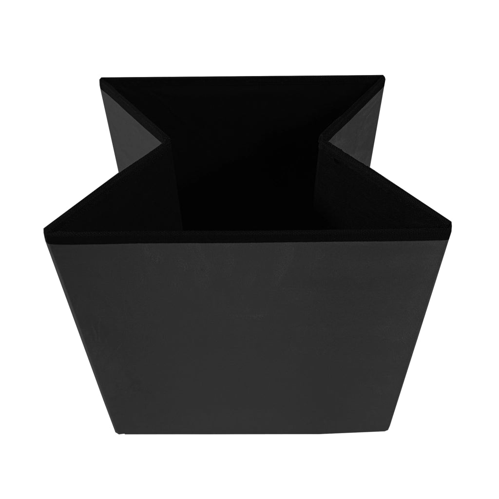 Pouf portaoggetti quadrato pieghevole in velluto 38x38x38 cm | Nyana Casa | Stile ottomano | Morbido velluto | Nero, grigio e beige