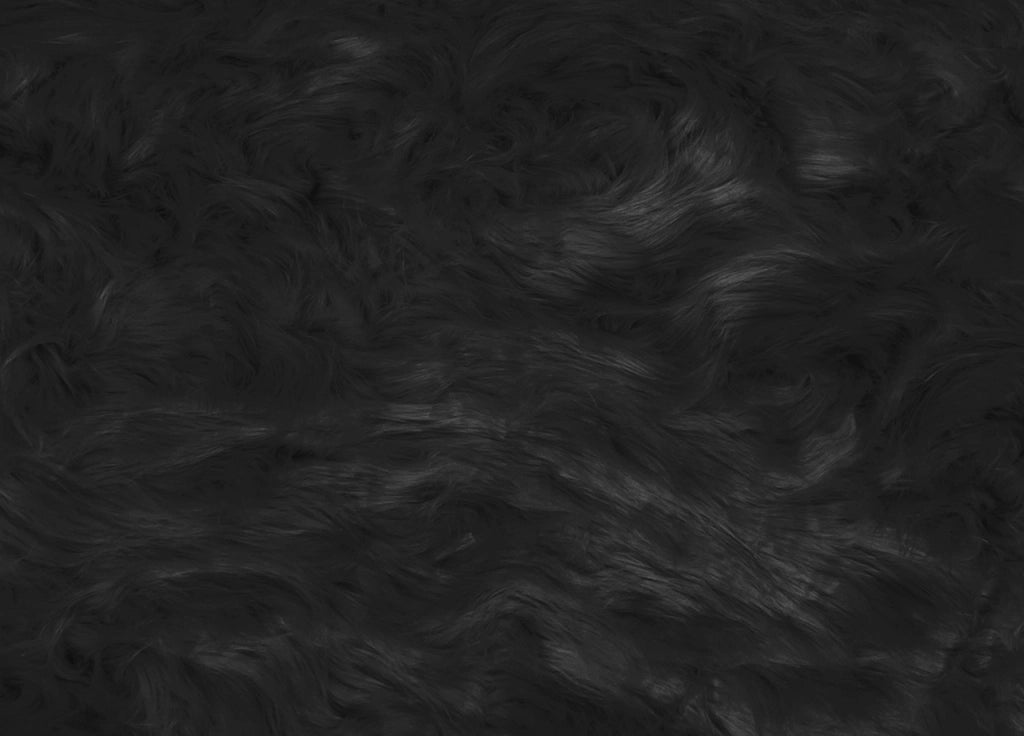 Tappeto Peloso In Pelliccia Ecologica Sagomato Modello Stoccolma Varie Misure - 60x90cm - Nero