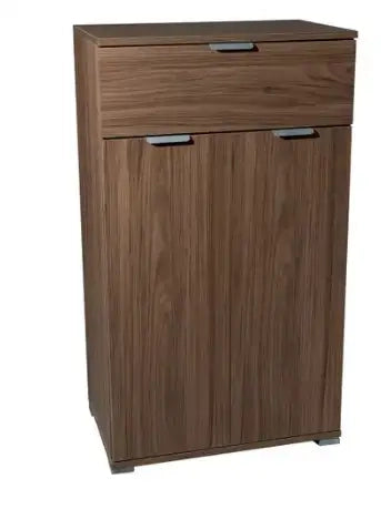 Credenzina moderna 2 ante + cassetto noce almendra già montato L60 H105 P38