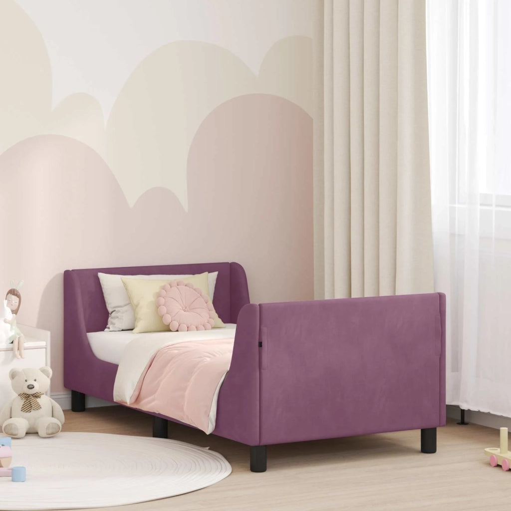 Struttura letto bambini con testata Viola 80 x 160 cm Velluto