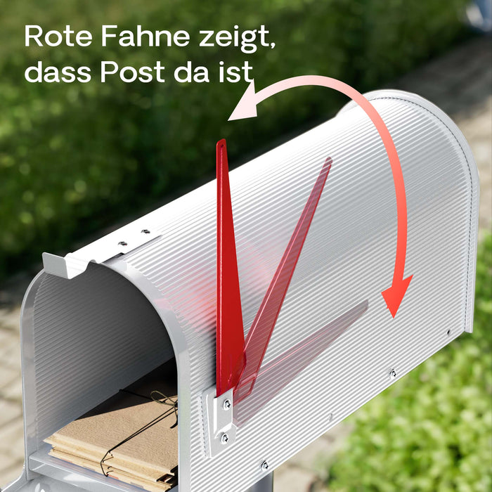 Cassetta postale americana in acciaio zincato bianco con materiale di montaggio