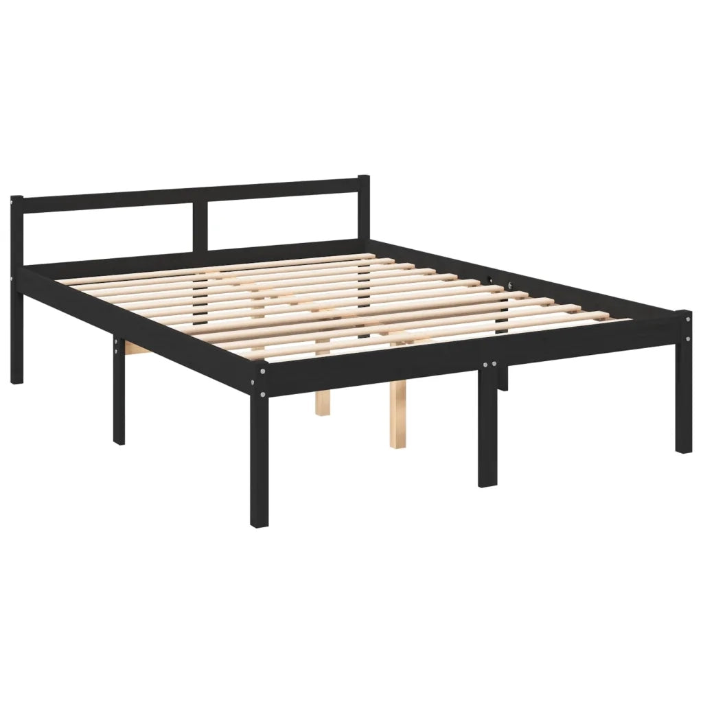 Giroletto Nero in Legno Massello di Pino 150x200 cm 5FT King