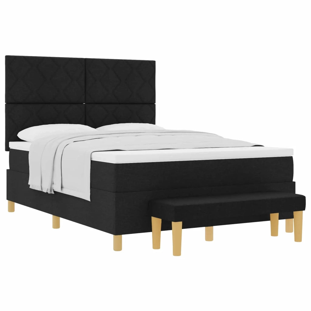 Letto a molle con materasso Nero 140 x 200 cm Tessuto 3344382