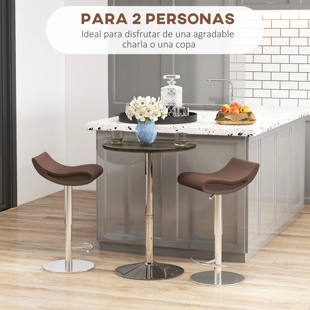 Tavolo da pranzo rotondo allungabile per 2 persone ¨C zephmum ¨C legno noce 60x60x91 cm