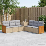 Set di divani 7 pz Beige e Grigio Chiaro 3448893