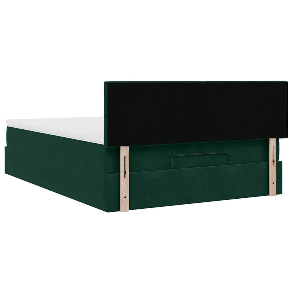Struttura Letto Pouf con Materasso 140x200 cm in Velluto