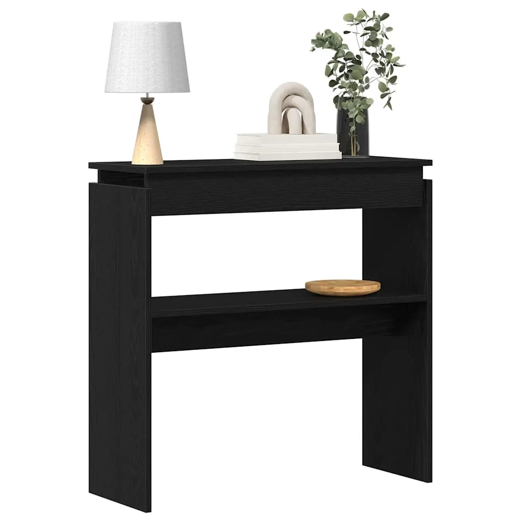 Tavolo consolle Rovere Nero 80 x 30 x 80 cm Legno multistrato 862661