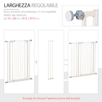 Cancelletto di Sicurezza per Cani 86x104,1 cm in Metallo e Plastica Bianco