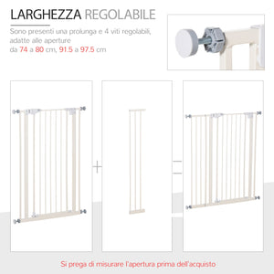 Cancelletto di Sicurezza per Cani 86x104,1 cm in Metallo e Plastica Bianco