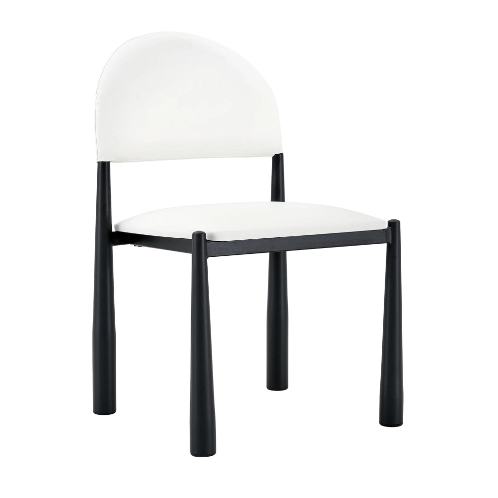SEDIE da pranzo imbottite Set da 2 pezzi 80 cm PU bianco gambe in metallo