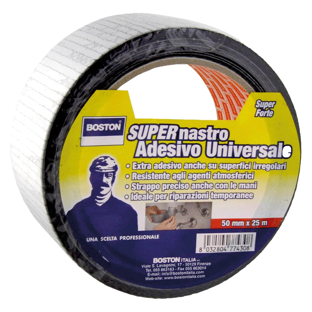 NASTRO TELATO UNIVERSALE mm. 48 x 25 mt - argento- 18 pezzi  - BOSTON