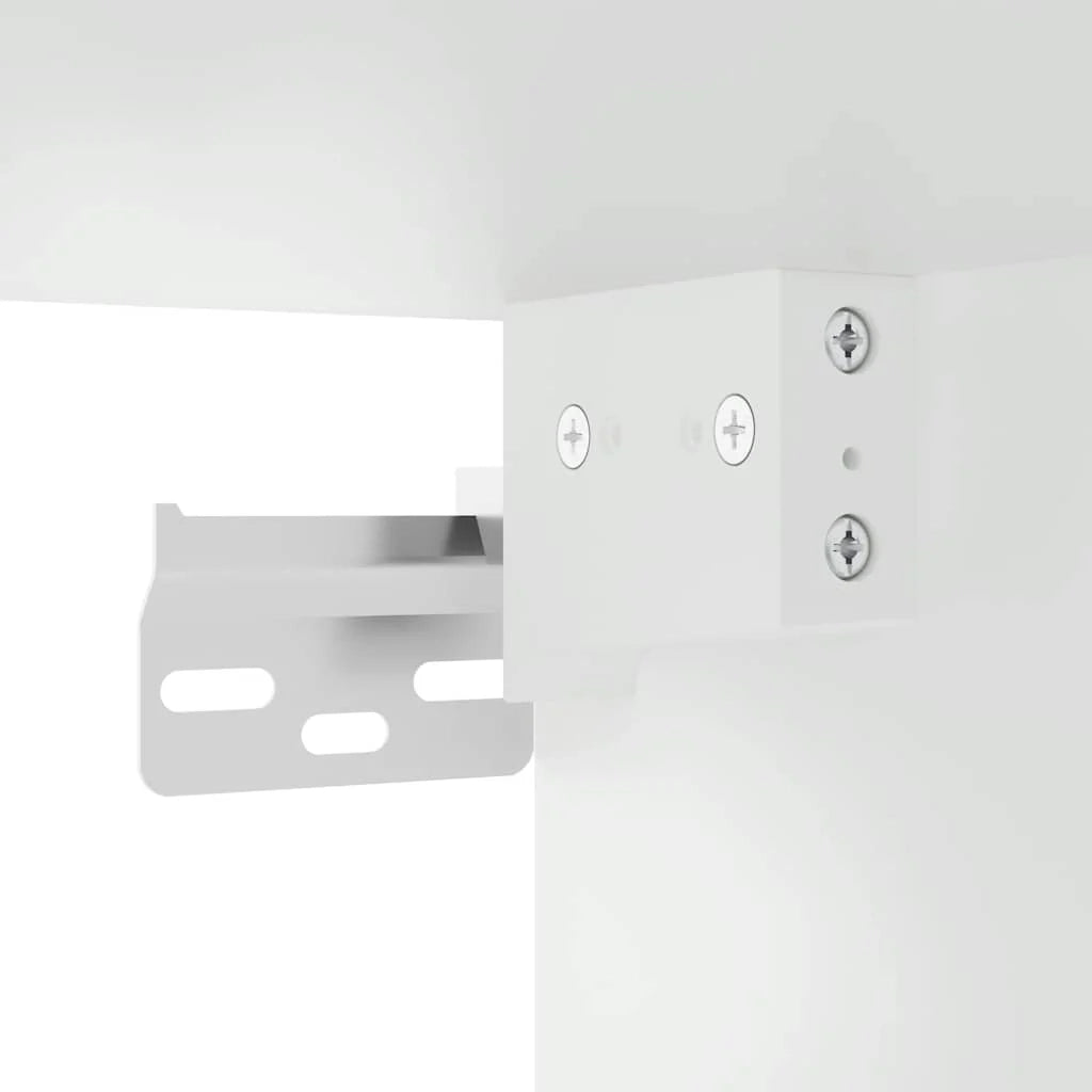Mobile contenitore alto 70 x 42,5 x 225 cm multifunzionale design moderno bagno/camera da letto legno composito bianco 02_0055575