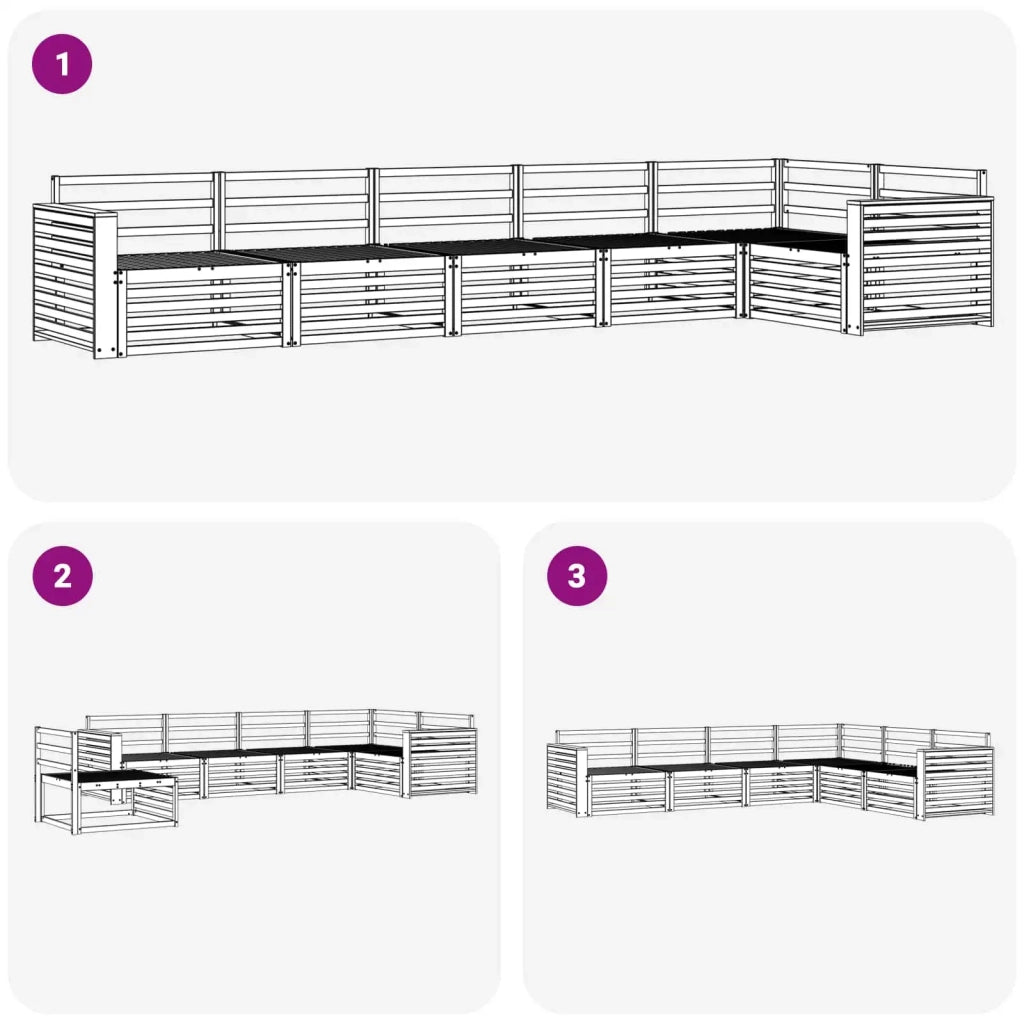 Set di divani da esterno 6 pcs Naturale
