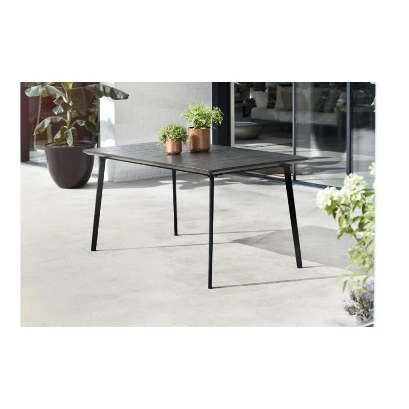 Tavolo da giardino per esterno in resina plastica Grafite rettangolare 146x87x75h cm