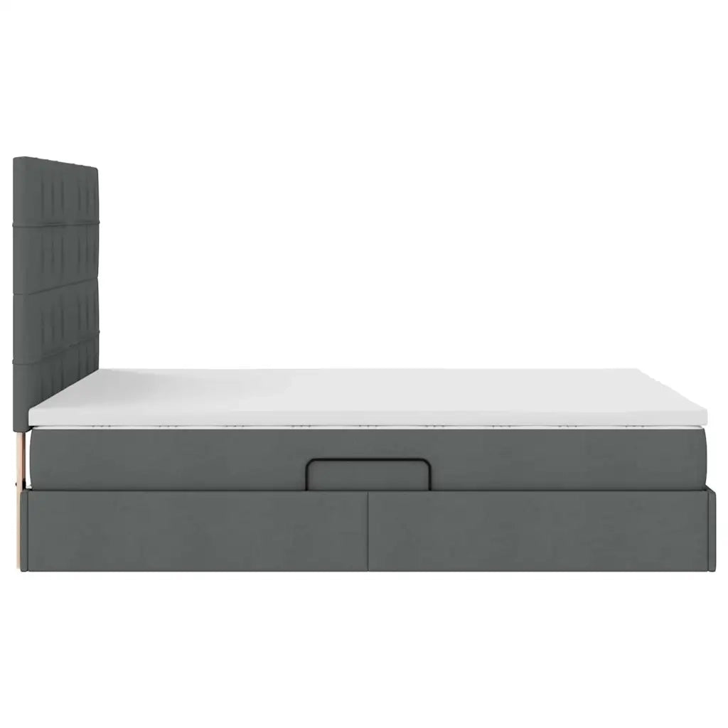 Letto con contenitore e materasso Grigio scuro 140 x 190 cm 3371779