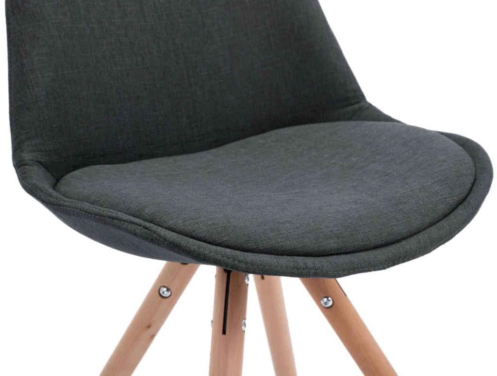 Set di 4 sedie per visitatori Toulouse Fabric Round grigio scuro,natura