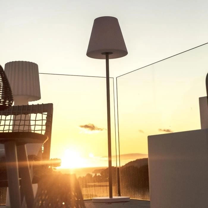 Lampada da tavolo solare e ricaricabile - LUMISKY - STANDY MINI WOOD SOLAR - H25 cm - LED bianco caldo e bianco dimmerabile
