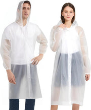 Regenponcho trasparente per campeggio e escursioni - 3 pezzi di impermeabile con maniche - giacca impermeabile unisex - impermeabile trasparente per festival e concerti - bianco - taglia M