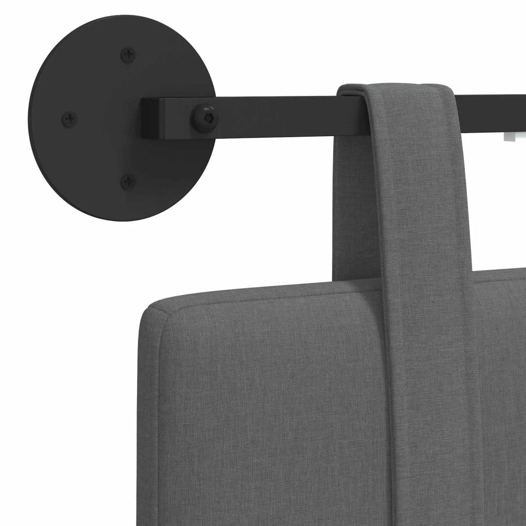 Testiera sospesa Con luce LED Grigio Scuro Tessuto