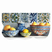 Tappeto Cucina Maiolica Rustica Stampa Digitale HD Limoni Gomma Pvc Sagomata Antimacchia 50x90 cm