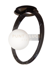 DEA-PL Lampada da soffitto 1 luce effetto marmo nero e vetro stinato attacco E27