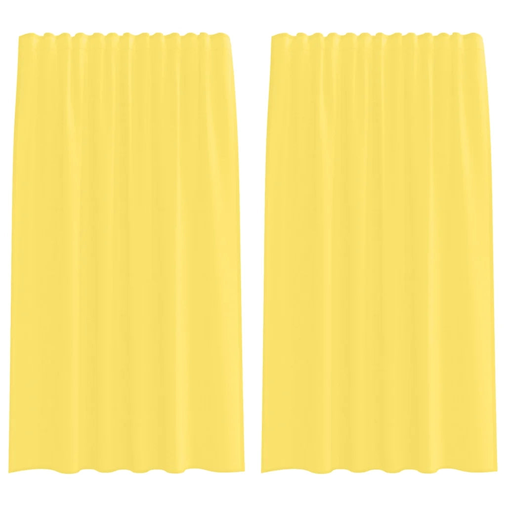 vidaXL Tende in Voile con Tasche per Aste 2 pz Giallo