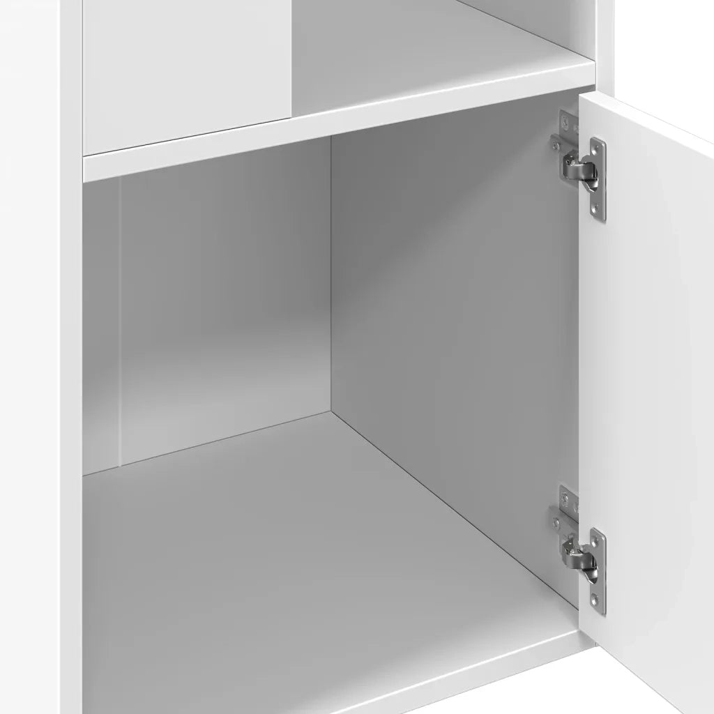 Libreria-Scaffale per Libri-Mobile di Stoccaggio Bianca 40x36x189 cm in Legno Multistrato