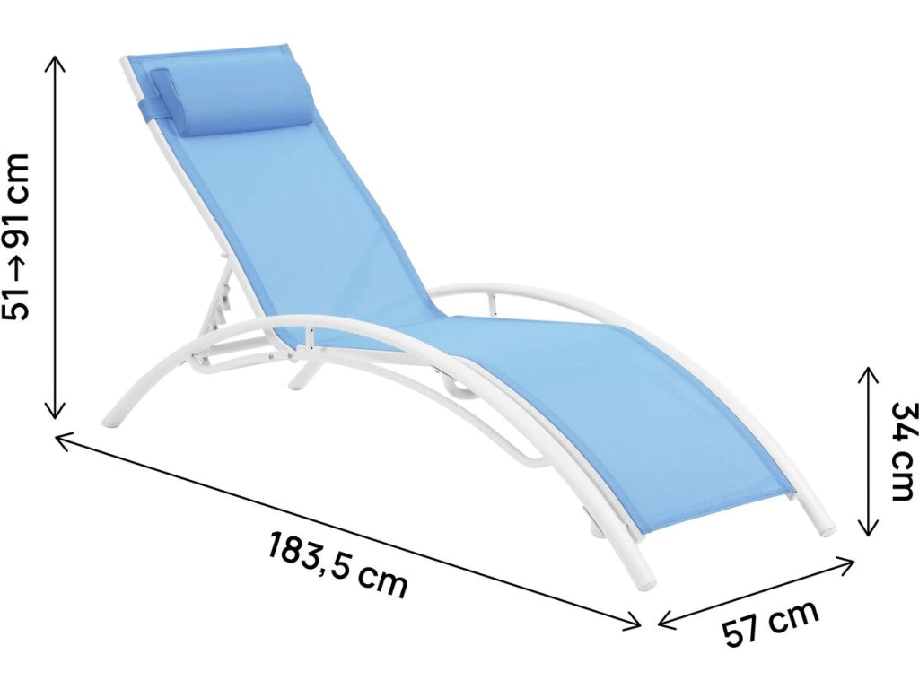 2 lettini in alluminio Beauty - PHOENIX - Blu - seti di 2