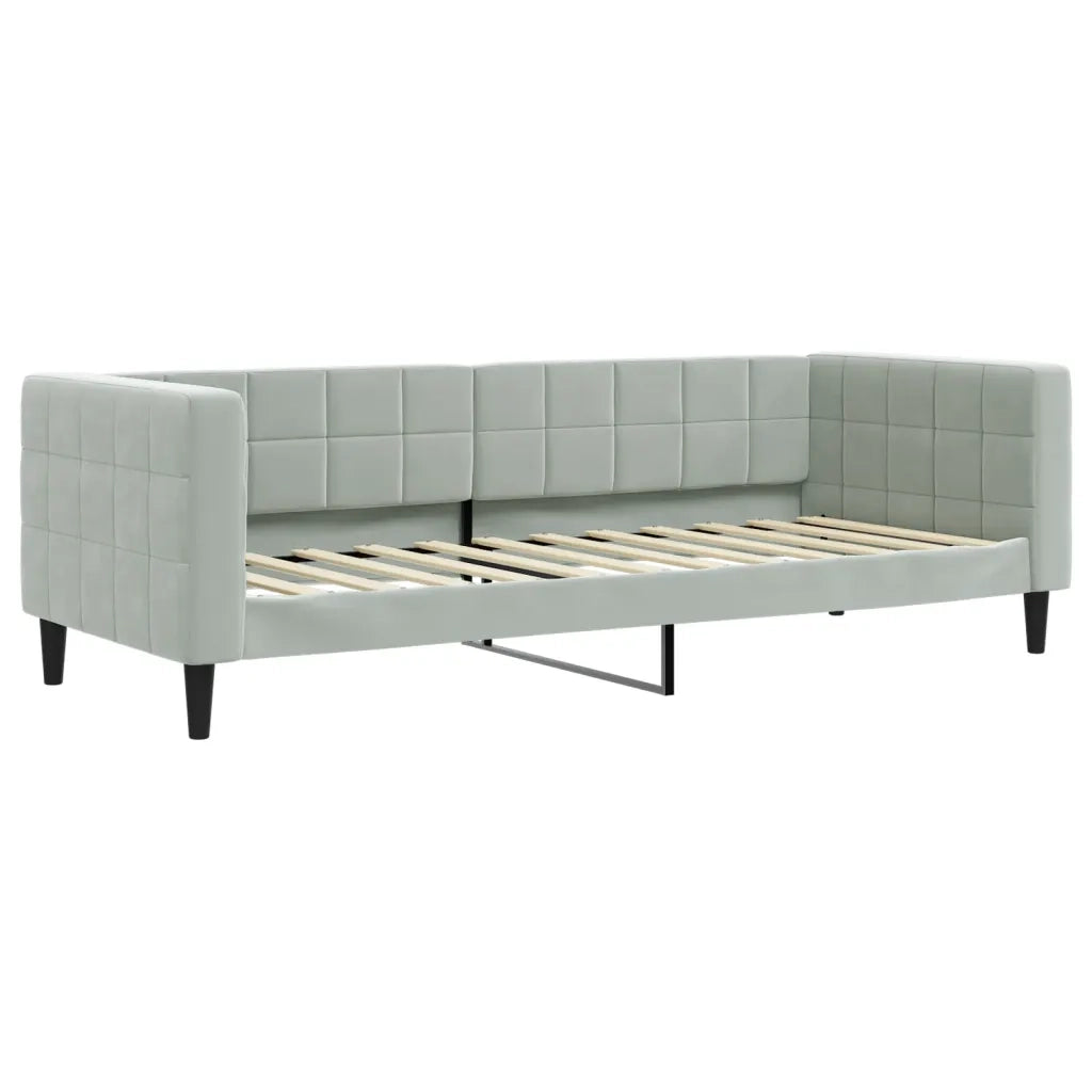 Divano Letto con Letto Estraibile Grigio Chiaro 80x200 Velluto 3196684