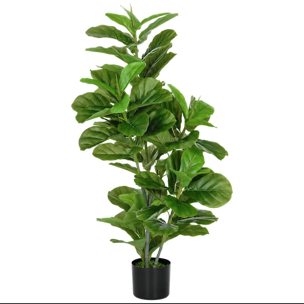 Planta Artificiale Ficus ¨C zephmum ¨C Verde 110 cm con Maceta e Musgo