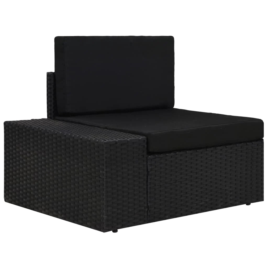 Set di mobili da giardino per esterni 9 pezzi con cuscini resina intrecciata nera 02_0018070