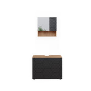 Vicco Set mobili bagno Antracite con struttura a nido d'ape 2 parti
