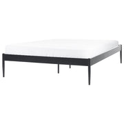Letto matrimoniale con rete a doghe in metallo nero 140 x 200 cm stile moderno industriale