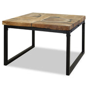 Tavolino da CaffÃ¨ in Legno di Teak e Resina 60x60x40 cm cod mxl 17833
