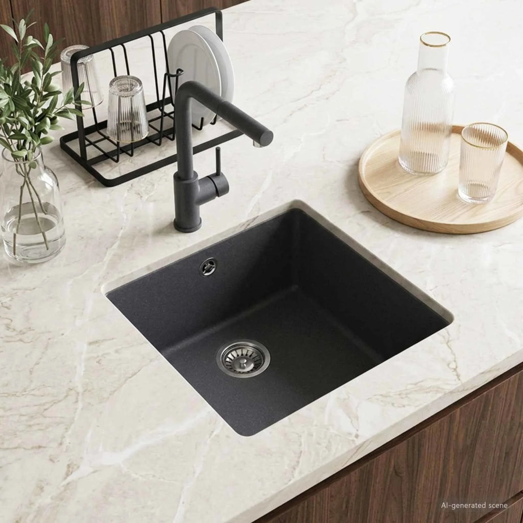 Lavello Cucina una Vasca Granito 43 x 46 x 20 cm Grafite 42053764