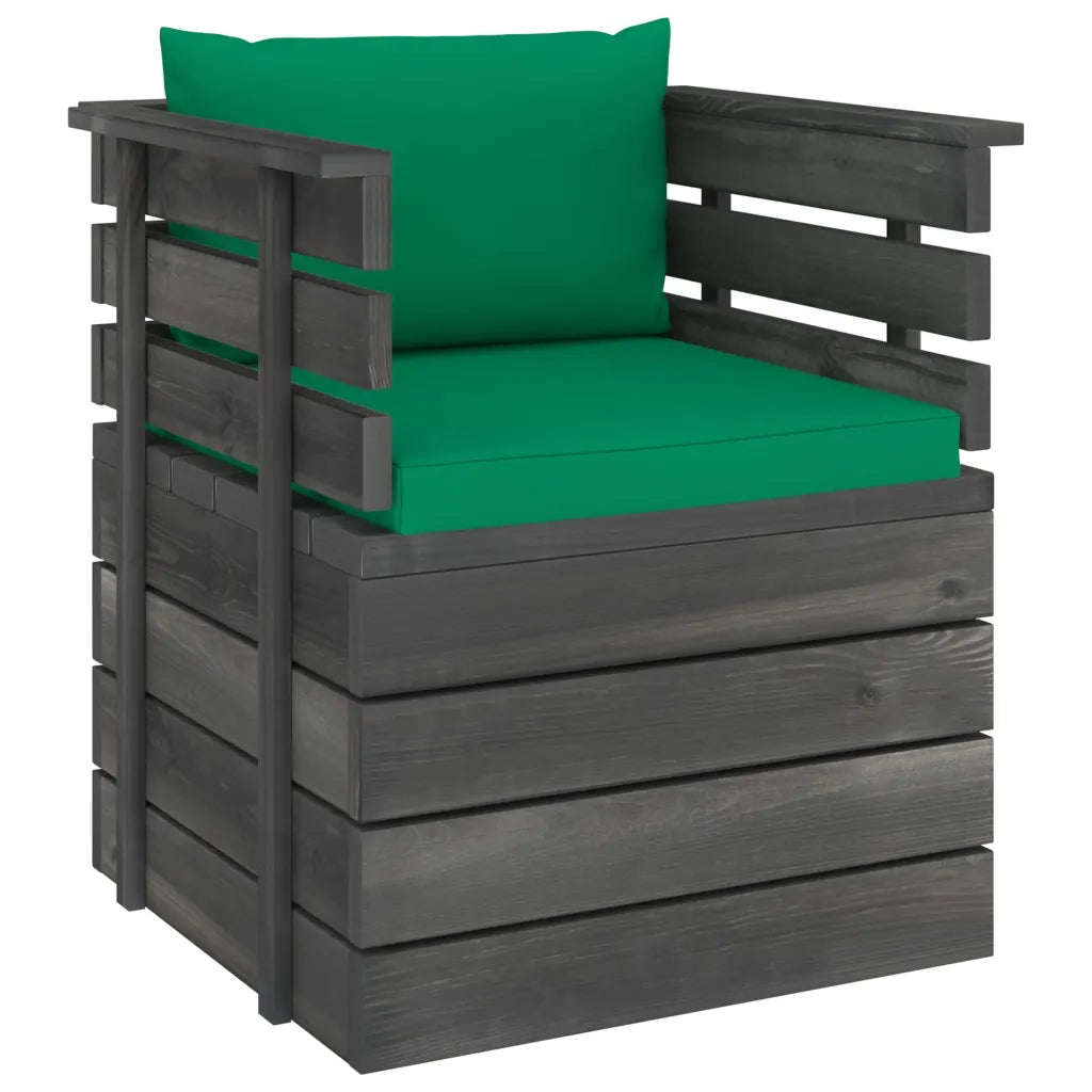 Poltrona da Giardino con Cuscini in Legno di Pino cod mxl 74528