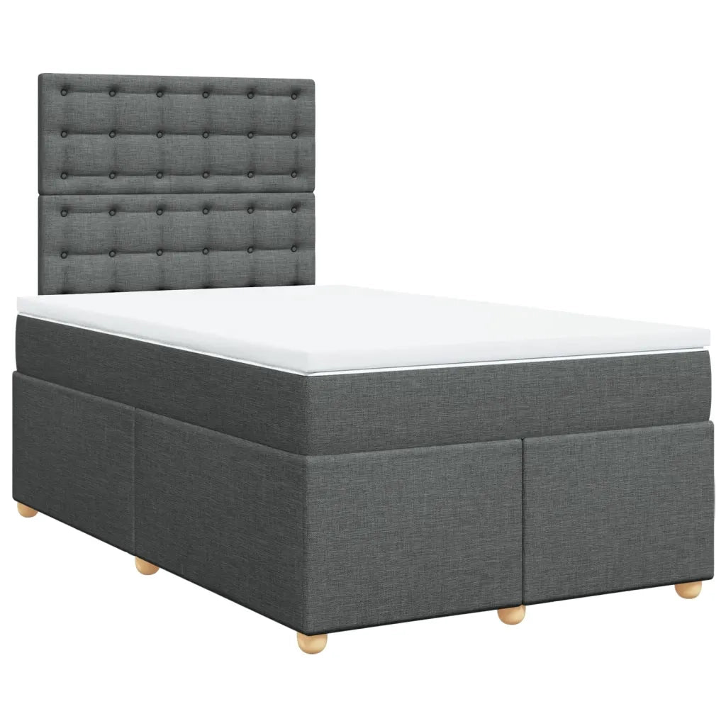 vidaXL Giroletto a Molle con Materasso Grigio Scuro 120x200 cm Tessuto