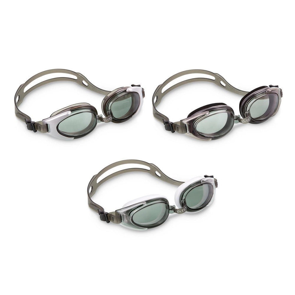 Trade Shop - Occhialini Sport Da Nuoto Piscina Mare +14 Anni Grigio/bianco/trasparente 55685 -