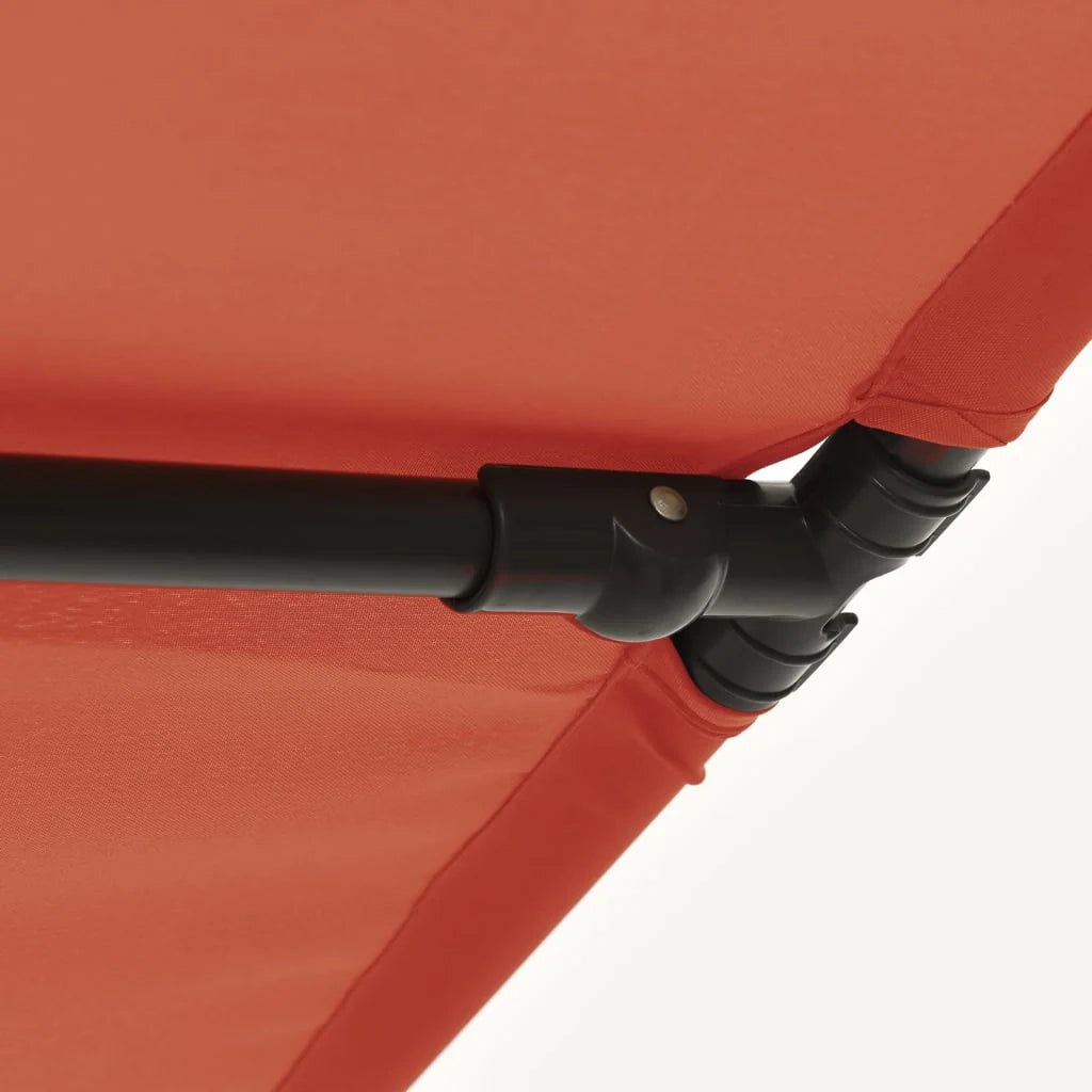 Ombrellone da esterno con palo in alluminio 2 x 1,5 m colore terracotta 02_0008230