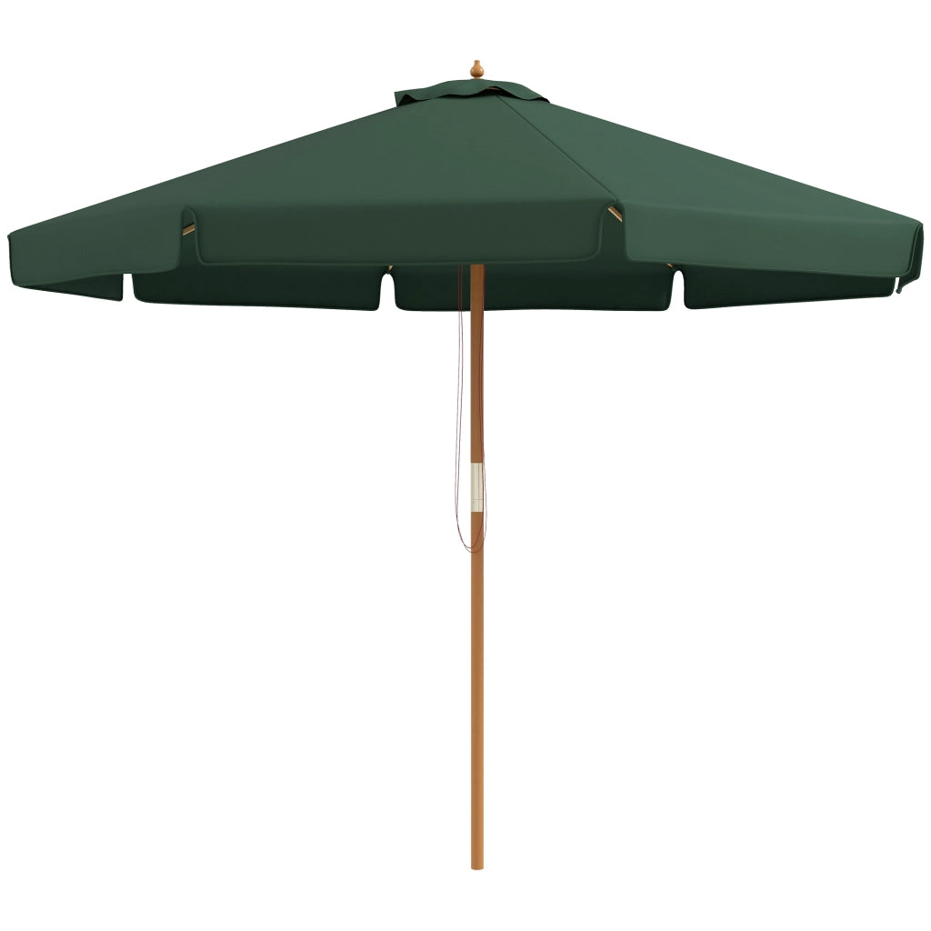 Ombrellone da Giardino con Doppio Tettuccio, in Bamb¨´ e Poliestere, ?325x250 cm, Verde