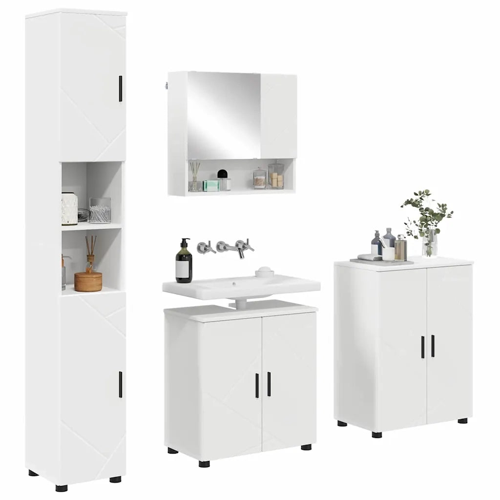 Set di mobili per il bagno Montaggio a parete 4 pcs Bianco