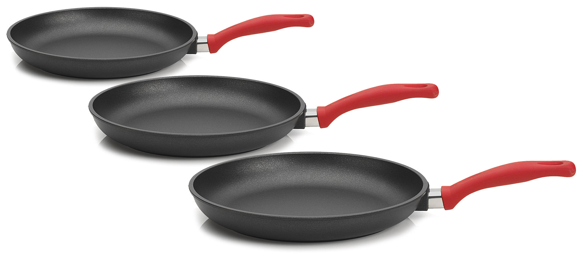 Set 3 Padelle Ø20-24-28 cm in Alluminio Pressofuso Antiaderente Olympia Love