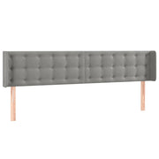 Testiera | Testata ad Orecchio Grigio Chiaro 203x16x78/88 cm in Velluto