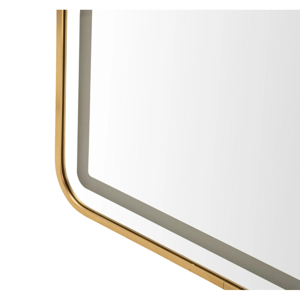 Specchio da terra LED Simple rettangolare con cornice oro 57x166 cm