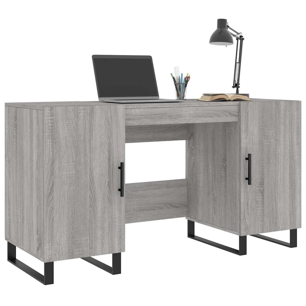 Scrivania | Tavolo da Ufficio Grigio Sonoma 140x50x75 cm in Legno Multistrato