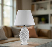 LAMPADA LUMETTO CON DESIGN A PIGNA CON BASE IN COLORE BIANCO 52 CM