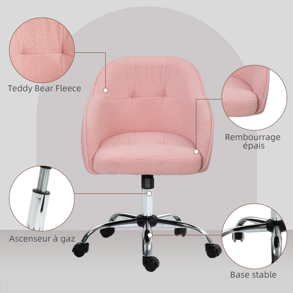 Poltrona da ufficio ergonomica ¨C Xylo ¨C altezza regolabile, seduta e schienale imbottiti, rosa