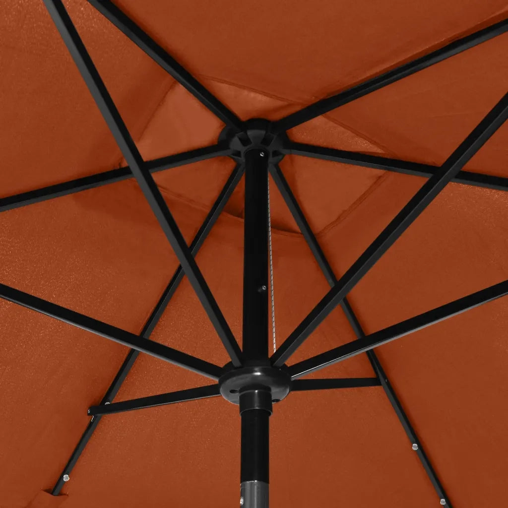 Ombrellone da Giardino-Ombrello da Balcone con LED Palo in Acciaio Terracotta 2x3 m