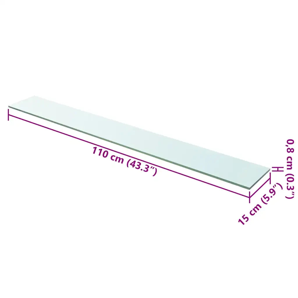 Mensole in Vetro Trasparente 2 pz 110x15 cm 3051588