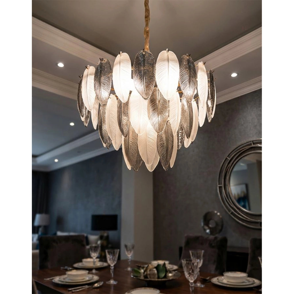 Lampada a Sospensione VKH899, Grigio, Vetro, 60x60x40 cm
